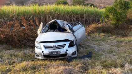 The wrecked vehicle. Photo: IPSS Medical Rescue.