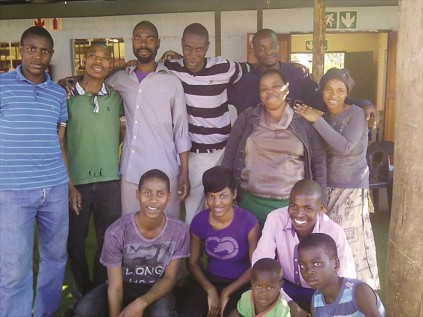 Some of the Sakhisizwe team at Kwa.Mama care centre ready to assist with some renovations.