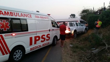 Paramedics at the scene of the accident. Photo: IPSS Medical Rescue.