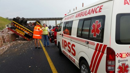 Paramedics attend the accident scene. Photo: IPSS Medical Rescue.