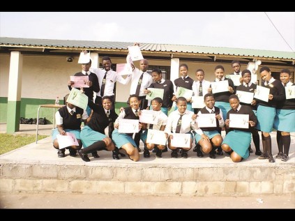 RIGHT: Happy pupils, Groutville second term grade 12 top achievers.