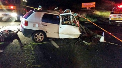 The wrecked Golf. Photo: IPSS Medical Rescue