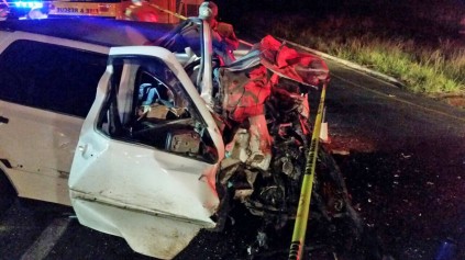 The wrecked Golf. Photo: IPSS Medical Rescue
