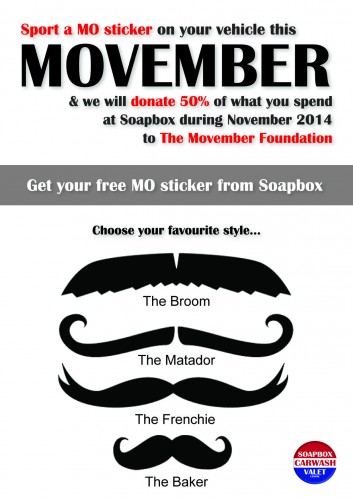 Get to Soapbox and get your Mo sticker for your car.