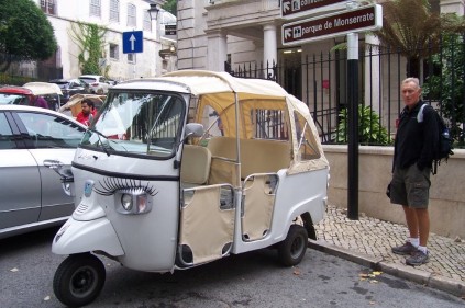 A tuk tuk with eye lashes!
