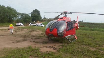 Air Mercy landing to transport a patient. Photo: IPSS Medical Rescue