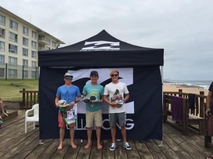 The U20 finalists Braiden Coates, Richard Kidd and winner Shane Sykes.