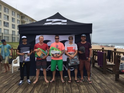 Open Men's finalists Mikhael Vawda, Byron Lindsay, Ryan Balfour and Jaco Kapp with the event organisers.