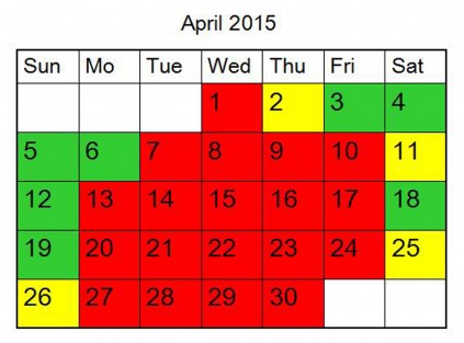 The load shedding schedule by Eskom for the month of April.