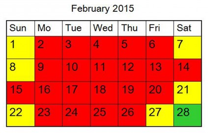 The load shedding schedule by Eskom for the month of February.