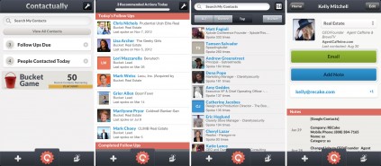 Contactually app interface.