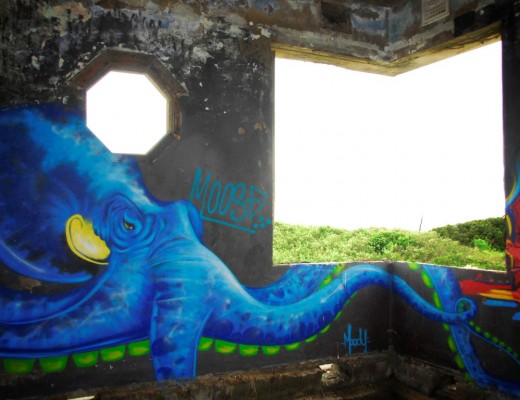 The big, blue octopus’ tentacles are wrapped around the room.