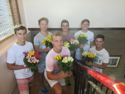 Young Valentines Tarreck Byrne, Johan van Vuuren, Regan Sharp, Tom Bell, Benjamin Habig and (front) Erik van Moerkerken.
