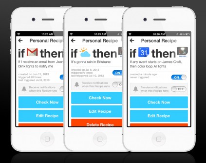 IFTTT app interface.