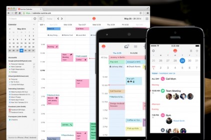 Sunrise app interface.