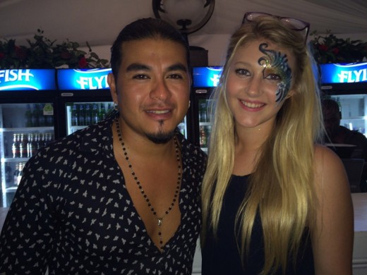 Storm Mirtle and Walter Celiz, who performs Madame Zingara's Bollas drum act.