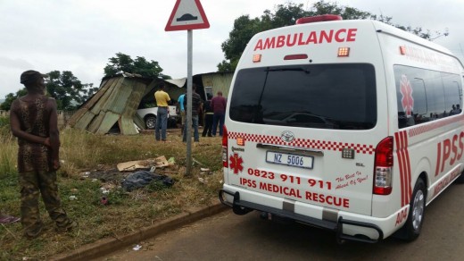 The driver lost control and hit this house. Photo: IPSS Medical Rescue