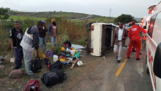 The vehicle overturned. Photo: IPSS Medical Rescue