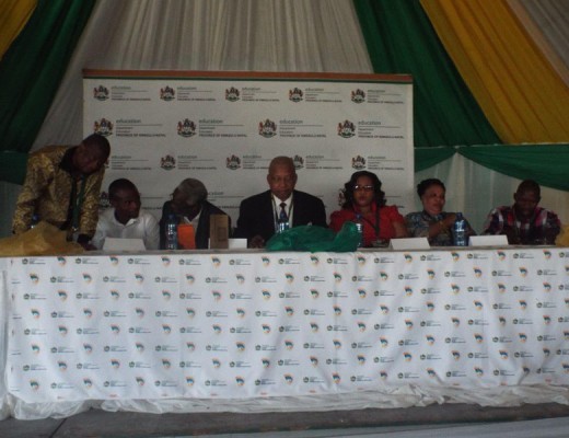 The officials at the opening ceremony of the school.