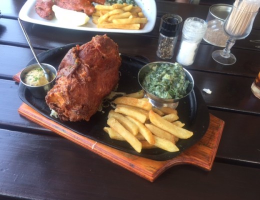 The delicious Eisbein at the Upper Deck.