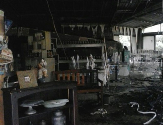 A supplied photo of Waterberry after the fire on Thursday morning.