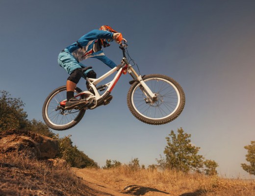 Mountain Bike cyclist jumping. Photo: Stock image