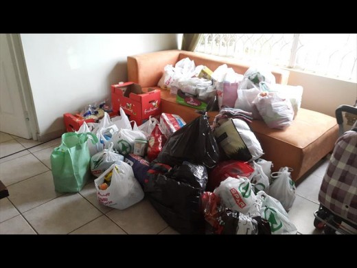 Donations that will be sorted and handed out to those families in need.