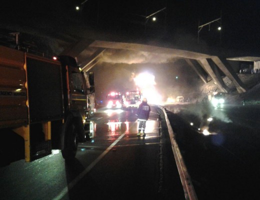 Firefighters trying to control the blaze on Tuesday morning. Photo: KZN EMS