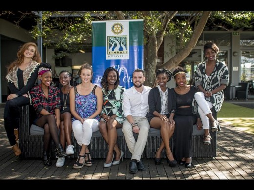 From left Savannah Donaldson, Sanelisiwe Mngoma, Bongiwe Dlamini, Kirsten Martins (current Miss Ballito), Nonhlanhla Khanyile, Robert Becker from the Simbithi Country Club, Khanyisile Zondo, Siyathokoza Mbambo and Thabile Tsekiso.