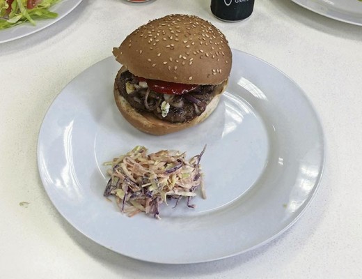 The venison burger.