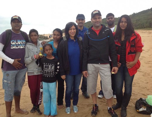Families got together and enjoyed the 10km beach hike.