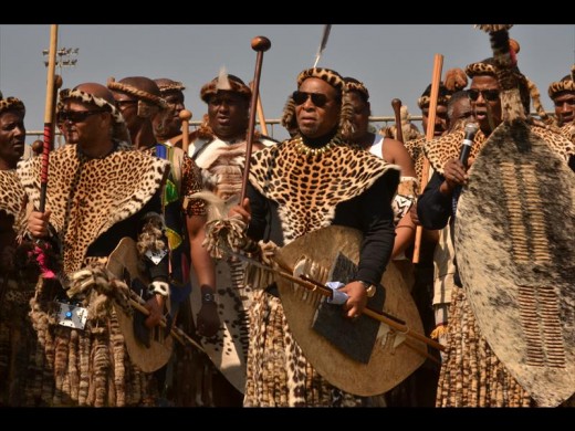 KZN premier Senzo Mchunu, King Zwelithini and prince Mangosuthu Buthelezi.
