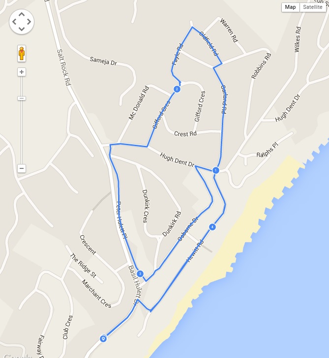 The 5km time trial route.