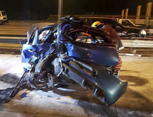 One of the vehicles involved in an accident at the toll gate. Photo: Netcare911