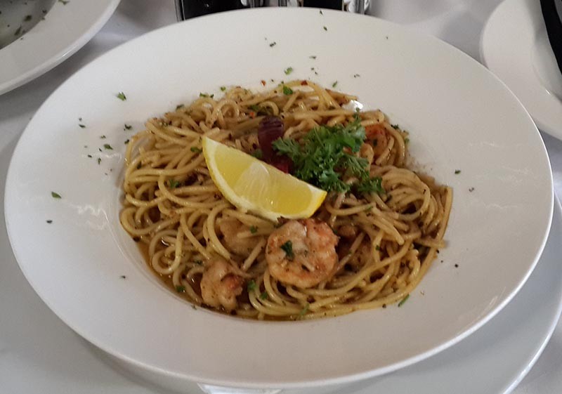 Prawn pasta.