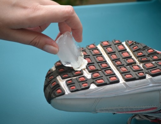 With a little ice, the sticky mess will come off in one easy move. 
