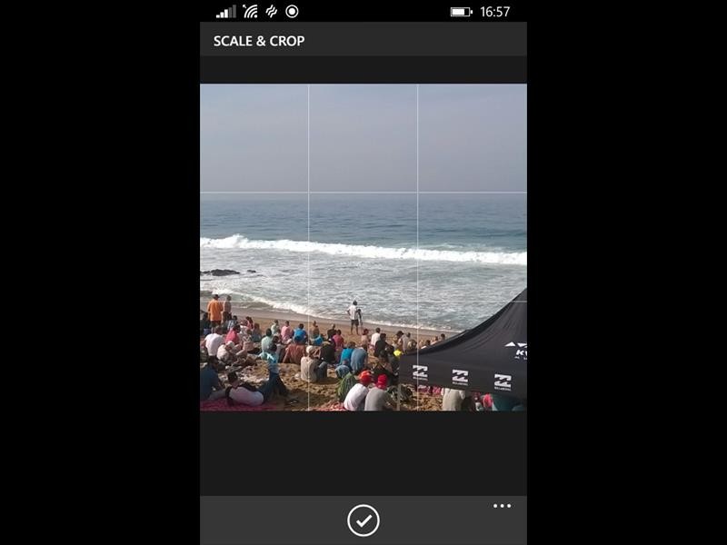After you have selected the photo, scale and crop it as you would like.