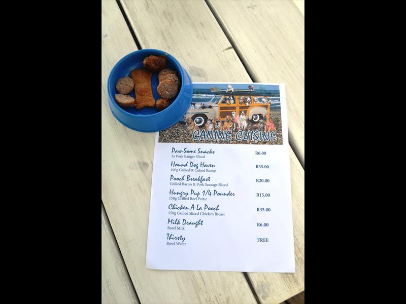 The Galley's canine cuisine menu.