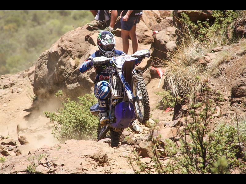 Brett Swanepoel climbing one of the many technical hills.