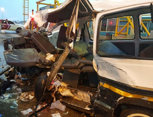 The wreckage of the taxi. Photo: IPSS Medical Rescue.