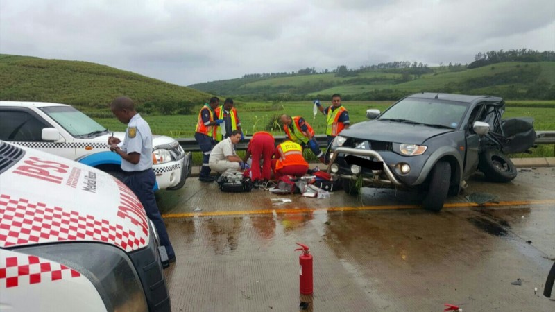 The car collided head on with a vehicle travelling on the N2 south. Photo: IPSS Medical Rescue