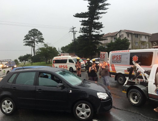 The accident scene at the T-Junction outside Manor Estate. Photo: IPSS Medical Rescue.
