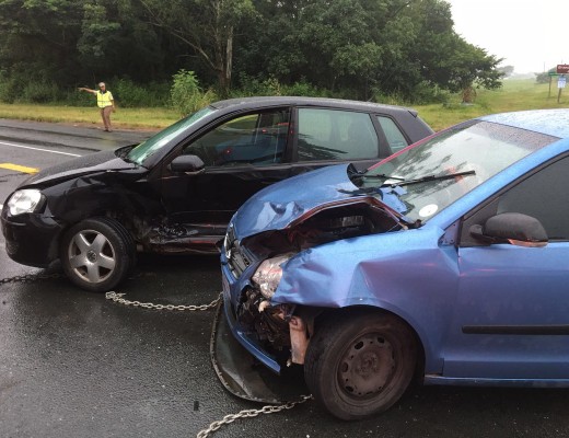 The accident scene at the T-Junction outside Manor Estate. Photo: IPSS Medical Rescue.