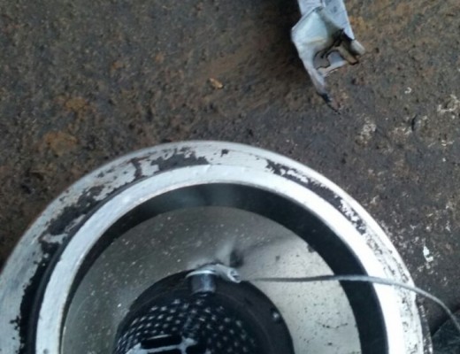 Parts of Jeremy Goble's damaged truck.