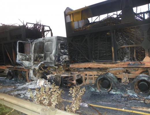 Children as young as eight were in the mob that surrounded these trucks before they were set alight.
