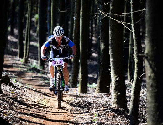 Natalie Bergstrom riding a single track stretch, which she said was a little slippery at times, but great fun.