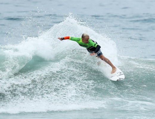 Ryan Lightfoot placing second in Heat 2 of the U16 boys Quarter Finals to advance to the Semifinals of the Billabong Junior Series Ballito. Photo: Kelly Cestari