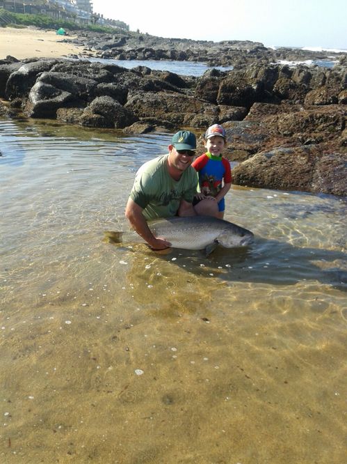 Grant with his magnificent Dusky Cob, with son, Michael.