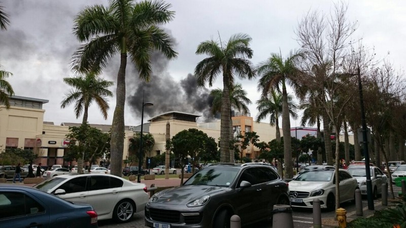 Emergency services are dousing a fire at Gateway Theatre of Shopping.