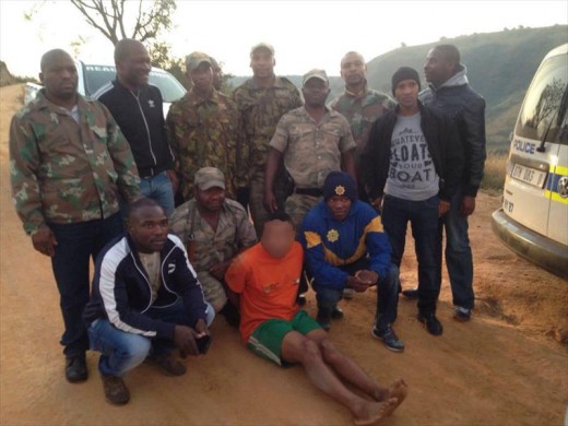 The man in orange was one of the suspects caught by Umhlali SAPS and Alpha Security.
